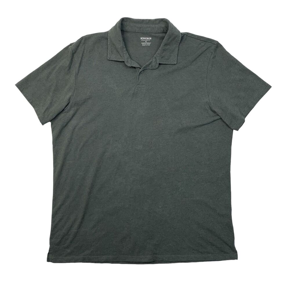 Bonobos Shirt Mens XL Extra Large Standard Fit Cotton Acrylic Blend Slub Polo